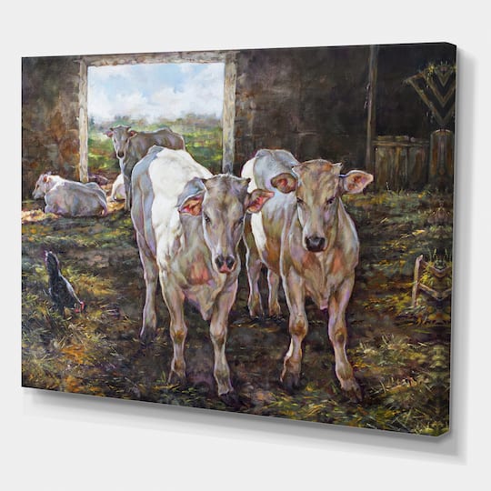 Designart - Two Cows In The Stable